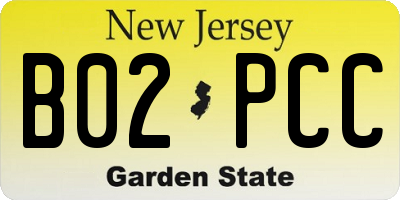 NJ license plate B02PCC