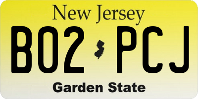 NJ license plate B02PCJ