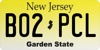NJ license plate B02PCL