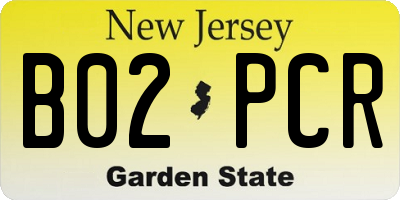 NJ license plate B02PCR