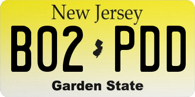 NJ license plate B02PDD