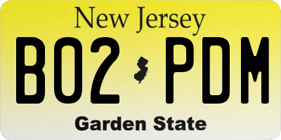 NJ license plate B02PDM