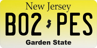 NJ license plate B02PES