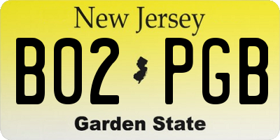 NJ license plate B02PGB