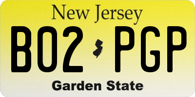 NJ license plate B02PGP