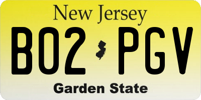 NJ license plate B02PGV