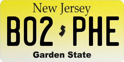 NJ license plate B02PHE