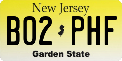 NJ license plate B02PHF