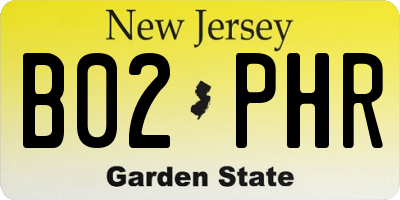 NJ license plate B02PHR