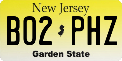 NJ license plate B02PHZ
