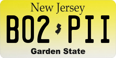 NJ license plate B02PII
