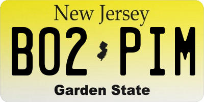 NJ license plate B02PIM