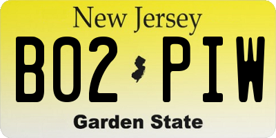 NJ license plate B02PIW