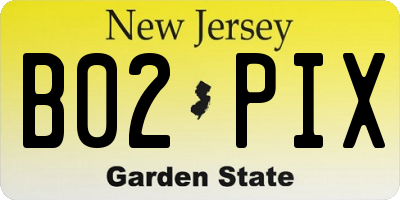 NJ license plate B02PIX