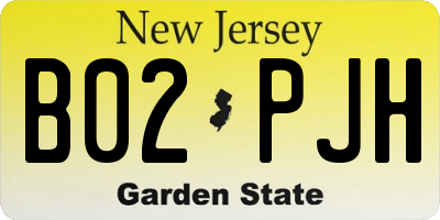 NJ license plate B02PJH