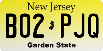 NJ license plate B02PJQ