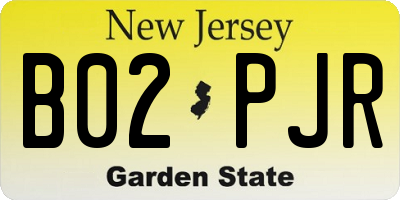 NJ license plate B02PJR