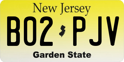 NJ license plate B02PJV