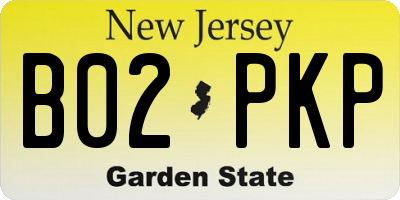 NJ license plate B02PKP