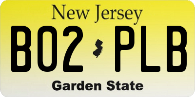 NJ license plate B02PLB