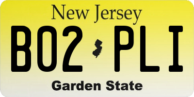 NJ license plate B02PLI