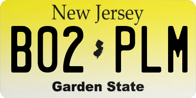 NJ license plate B02PLM