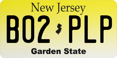 NJ license plate B02PLP