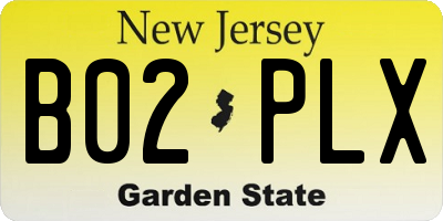 NJ license plate B02PLX