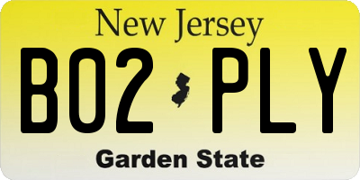NJ license plate B02PLY
