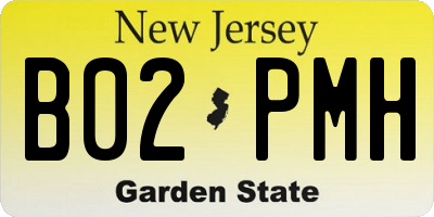 NJ license plate B02PMH
