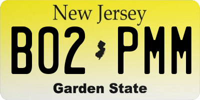 NJ license plate B02PMM