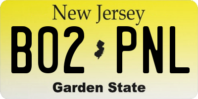 NJ license plate B02PNL