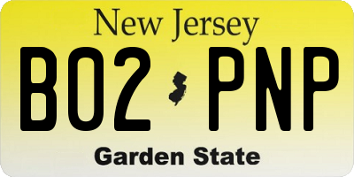 NJ license plate B02PNP