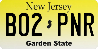 NJ license plate B02PNR
