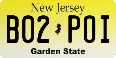 NJ license plate B02POI