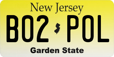 NJ license plate B02POL