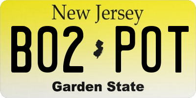 NJ license plate B02POT