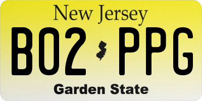 NJ license plate B02PPG