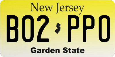 NJ license plate B02PPO