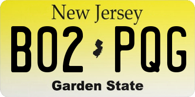 NJ license plate B02PQG