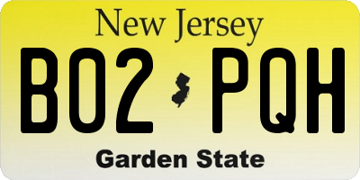 NJ license plate B02PQH