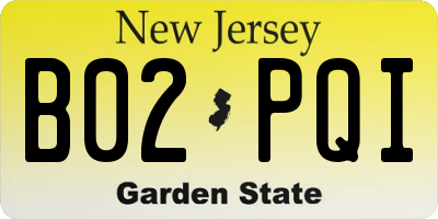 NJ license plate B02PQI