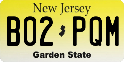 NJ license plate B02PQM