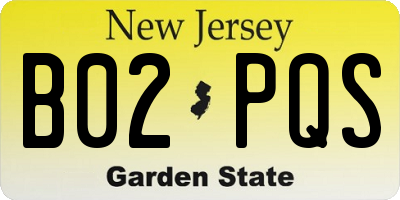 NJ license plate B02PQS