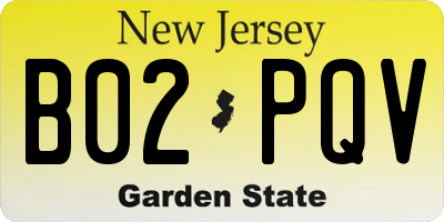 NJ license plate B02PQV