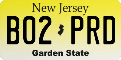 NJ license plate B02PRD