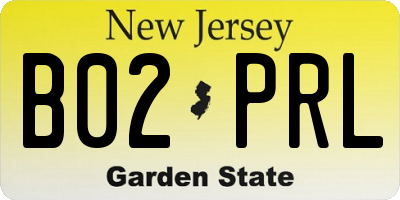NJ license plate B02PRL
