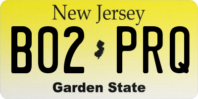 NJ license plate B02PRQ