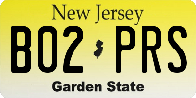 NJ license plate B02PRS