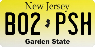 NJ license plate B02PSH